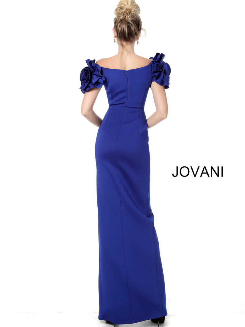 JOVANI 54913 High Slit Ruffle Sleeves Evening Dress - CYC Boutique