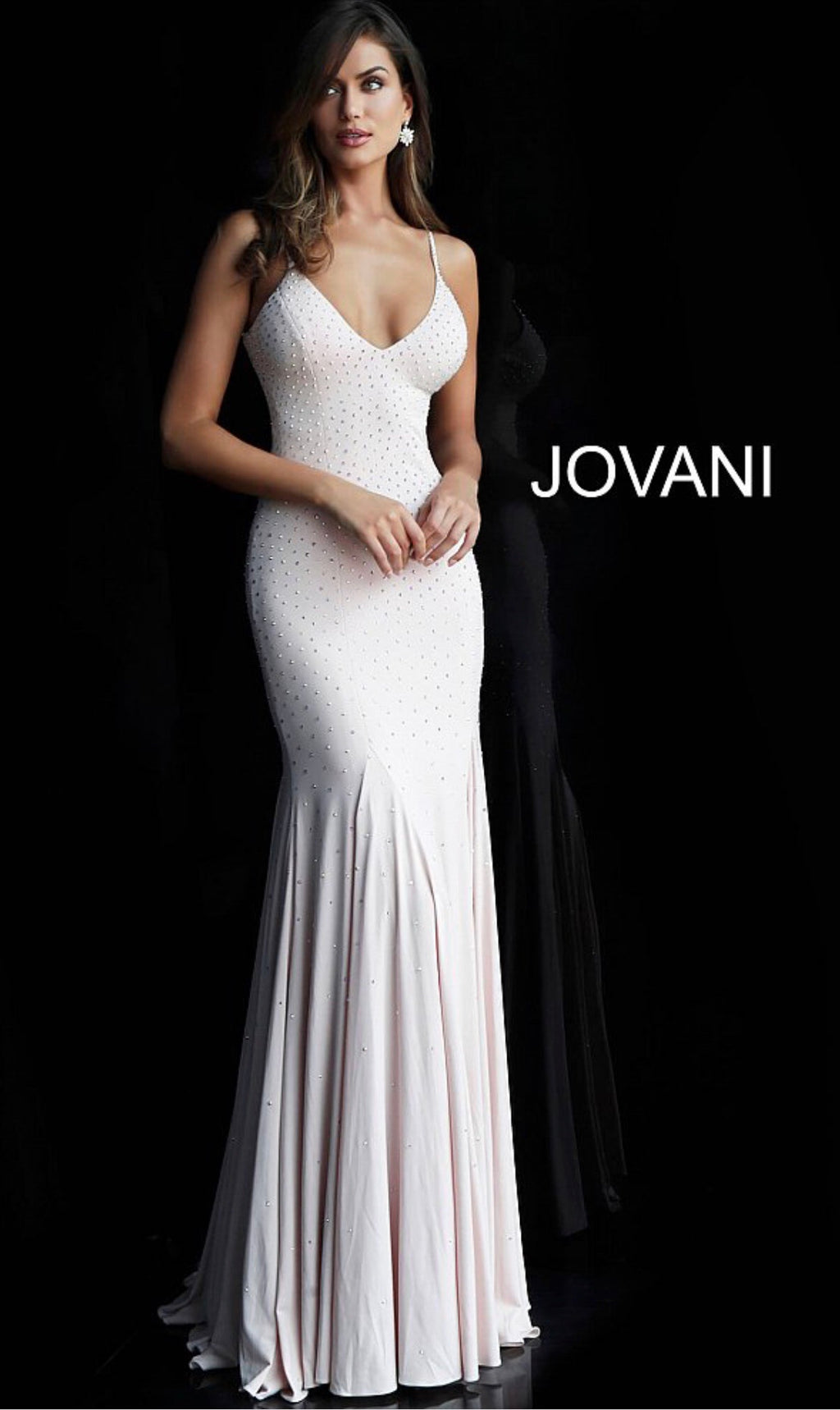 Jovani S05823 Beaded Bust High Slit Dress
