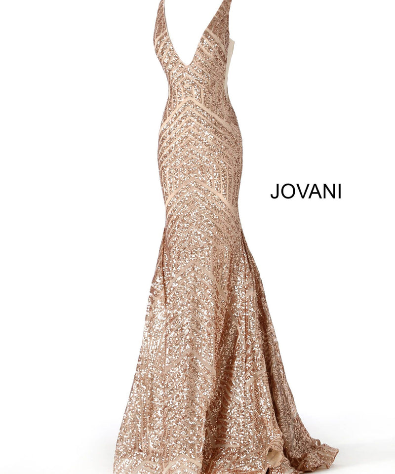 JOVANI 59762 Fitted Plunging Gown - CYC Boutique