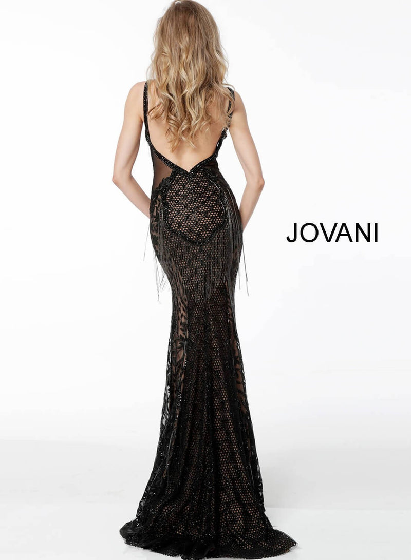 JOVANI 66000 Embellished Sheer Neckline Evening Dress - CYC Boutique